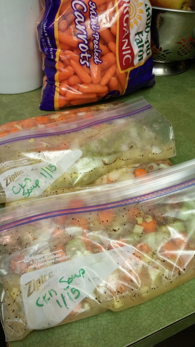 Two chicken Soup mixes for the freezer.